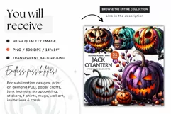 Halloween Clipart PNG, Jack O lantern clipart,pumpkin png Product Image 2