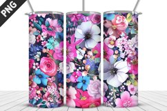 Flowers Tumbler Wrap | Sublimation Design | Tumbler PNG Product Image 1