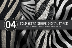 Bold zebra stripe digital paper Product Image 1