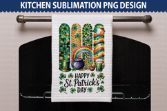Happy St. Patrick&#039;s Day Kitchen Towel - Brushstroke PNG Product Image 1