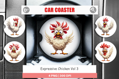 Car Coaster Expressive Chicken Product Image 1