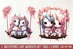 Valentine Animal On Swings Clipart, Valentine Animal Clipart Product Image 1