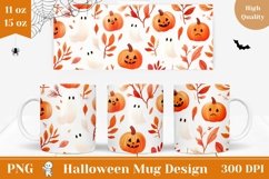 Halloween Mug Wrap, Halloween Print, Pumpkins Sublimation Product Image 1