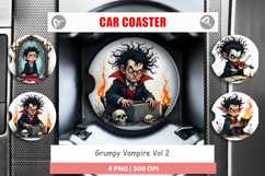 Car Coaster Grumpy Vampire Product Image 1
