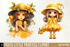 Fruits Little Princess Sublimation Clipart Product Image 1