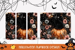 Cartoon Halloween Cat Tumbler, Halloween Pumpkin Tumbler Product Image 1