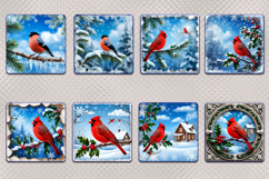 Square coaster | 8 drawings with a Christmas story, PNG Product Image 2