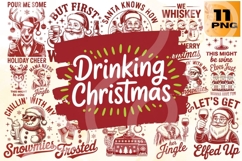 Drinking Christmas PNG Bundle - 11 Designs Product Image 1