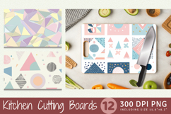Pastel Geometric Shapes Cutting Boards sublimation Design Product Image 1