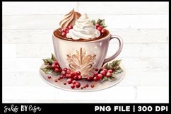 Coffee Sublimation design Latte Christmas Watercolor Product Image 2