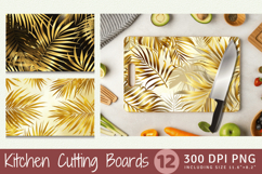 Gold Palm Leaves Cutting Boards sublimation Design Product Image 1