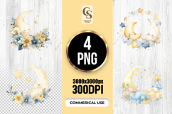 Cute Moon Nursery Clipart PNG Product Image 1