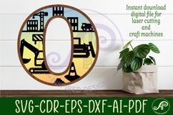 Construction Large O wall Letter 3 layer sign Product Image 1