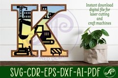 Construction Large K wall Letter 3 layer sign Product Image 1