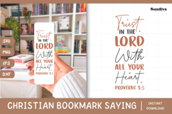 Christian Bookmark Saying SVG | Trust In The Lord Product Image 1