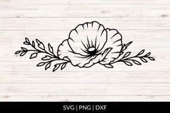 Hand Drawn Poppy Floral Divider SVG Product Image 1