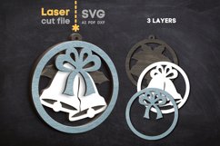 Bells Christmas Ornament SVG laser cut file for Glowforge Product Image 2