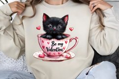 Valentines Day Kitty Cups Clipart PNG Product Image 1