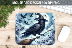 Watercolor Crow Mouse Pad Sublimation - Animal PNG Product Image 1
