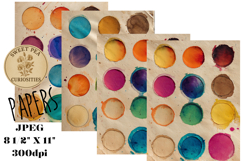 Mixed Media, Paint, circles, Papers, Junk Journal Product Image 1