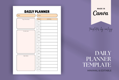 Minimalist Daily Planner Template for Canva Printable Product Image 1