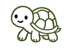 Cute Turtle Outline Embroidery Design Product Image 2