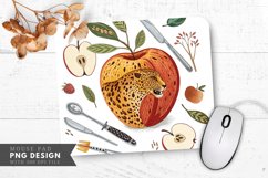 Leopard Apple Design Mouse Pad PNG Design Product Image 1