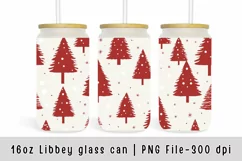 Christmas Red Trees 16oz Libbey Glass Can Tumbler Product Image 1