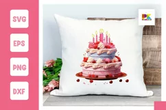 Birthday Cake SVG, cute Baby Birthday Cake Clipart png Product Image 1