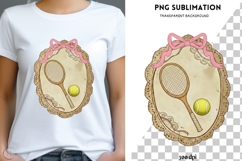 Vintage frame tennis png design for T-shirts Product Image 1