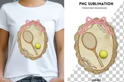 Vintage frame tennis png design for T-shirts Product Image 1