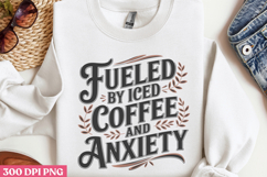 Fueled by iced coffee PNG, Retro Funny Coffee sublimati Product Image 2