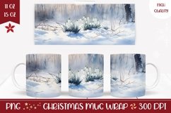 Winter Forest Mug Design, Winter Flowers Mug Wrap Product Image 1