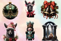 Black Red Christmas Clipart Bundle, Christmas PNG Product Image 2