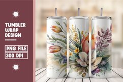 Spring floral tumbler wrap sublimation Product Image 1