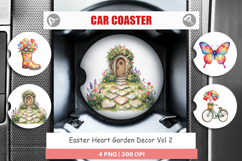 Easter Heart Garden Decor Car Coaster Product Image 1