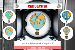 Car Coaster Map Hot Air Balloon Product Image 1