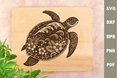 Turtle Design, Underwater World, Cutting board, Laser SVG Product Image 1