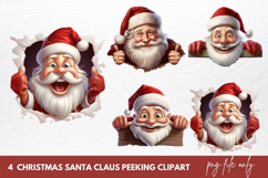 Christmas Santa Claus Peeking Clipart Product Image 1