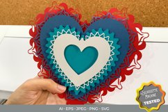 3D Intricate Heart Layered Papercut Template Product Image 1