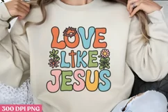 Love like jesus PNG, Retro Christian PNG Product Image 1