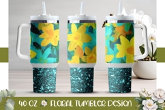 Narcissus Tumbler Wrap Design, Glitter 40 Oz Tumbler PNG Product Image 1
