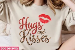 Hugs and kisses PNG, Retro Valentine Sublimation PNG Product Image 1