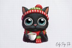 Grumpy Christmas Animal Coffee Clipart PNG Product Image 1
