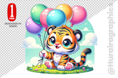 Cute Tiger Clipart - PNG File Product Image 1