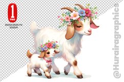 Cute Goat Clipart - PNG File Product Image 1