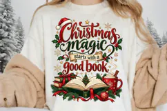 Christmas Magic Starts with a Good Book PNG, Christmas Books Product Image 2