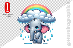 Cute Elephant Clipart - PNG File Product Image 2