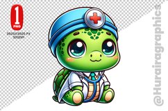 Cute Turtle Clipart - PNG File Product Image 1