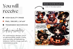 Witch Clipart, halloween clipart, Autumn clipart PNG,pumpkin Product Image 2